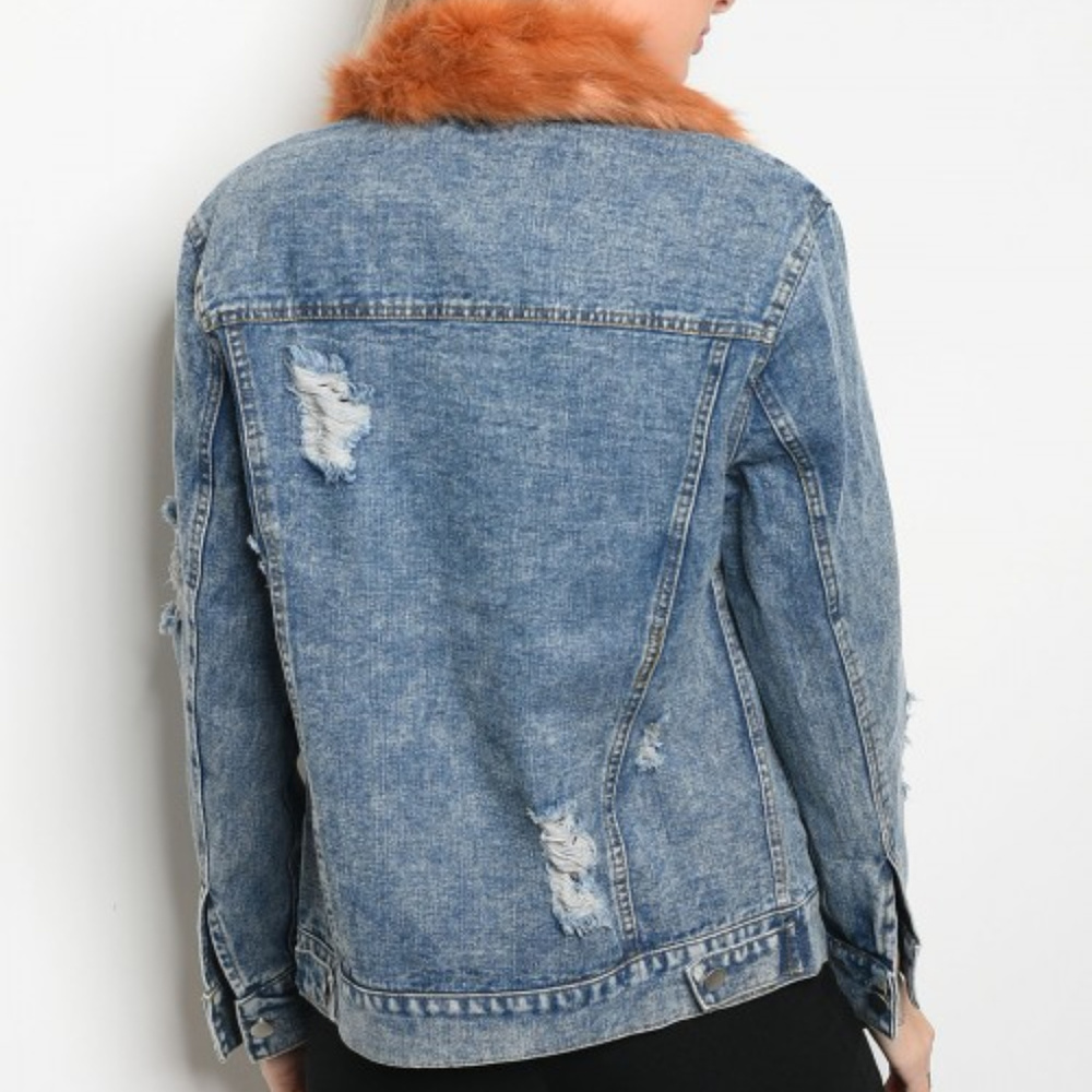 Denim Jacket w/ removeable faux fur - Picture 3 of 3